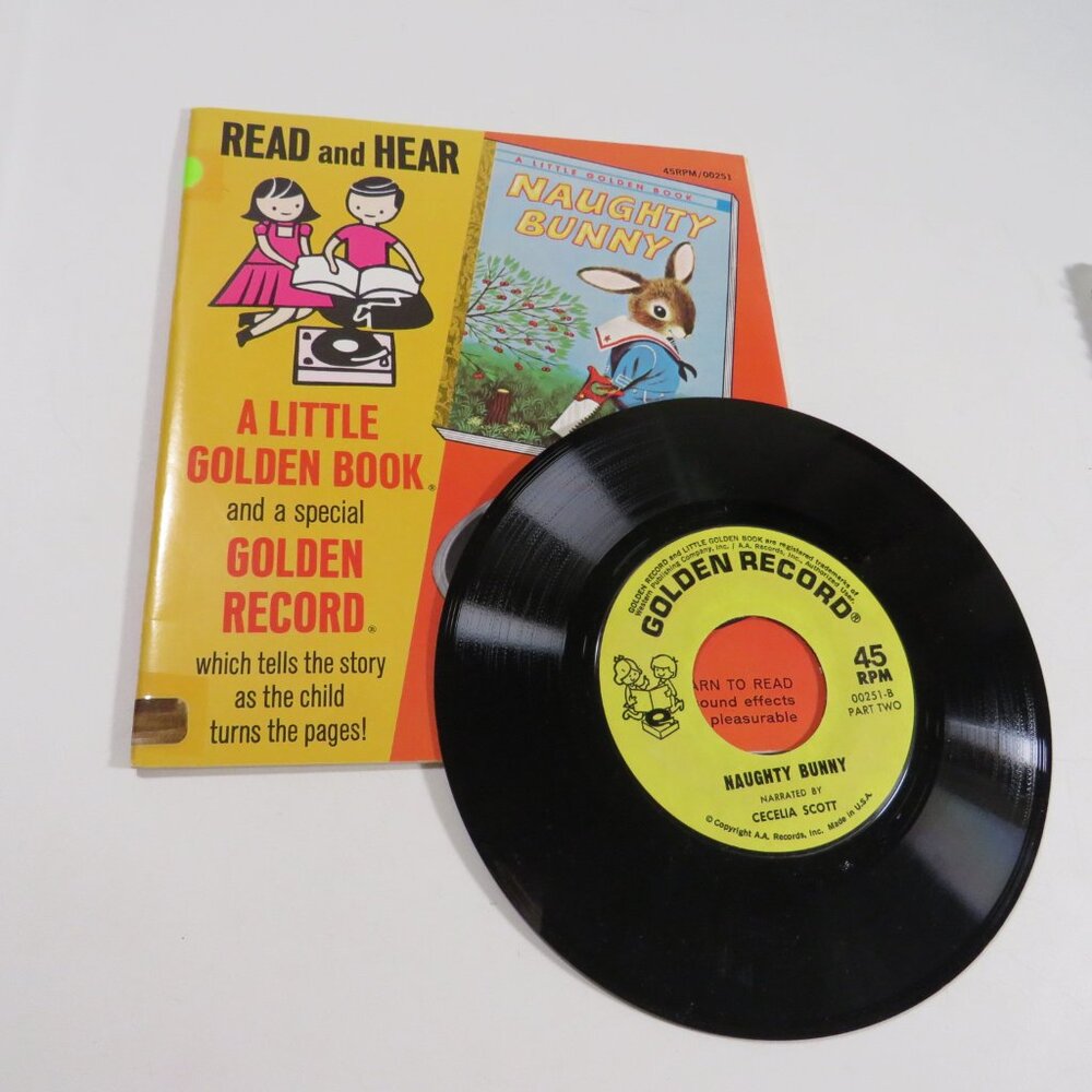 Naughty Bunny 1959 by Richard Scarry LP Vinyl Record and Book